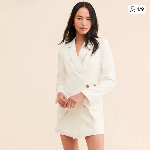 4Th And Reckless Jackets & Blazers - 4th and reckless Elegant Cream Blazer Dress